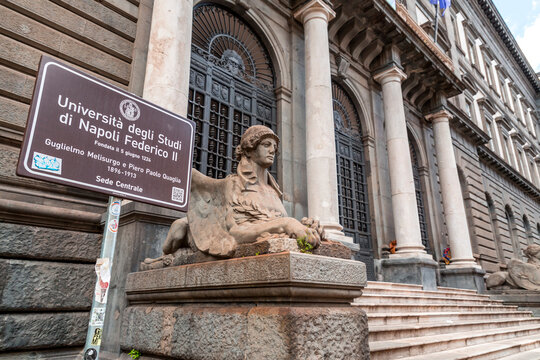 The main building of Naples Federico II University in Naples, Italy