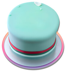 Green birthday cake 3D