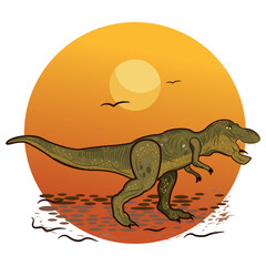 Isolated sketch of a tyranosaurus rex Vector