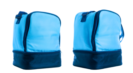 Blue bag. Camping freezer, cooler box for cold lunch food isolat