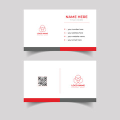 Creative and professional business card design.Double-sided creative business card template. Modern simple business card with red and black colors.