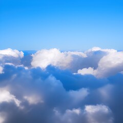 Fototapeta na wymiar View above clouds - generative ai