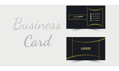 Naklejka na ściany i meble Modern Business Card, Elegant luxury clean dark business card, Black Business Card design