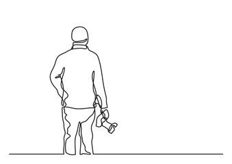 continuous line drawing photographer holding camera 3 - PNG image with transparent background