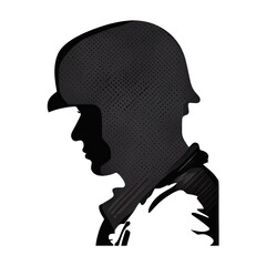 Black vector illustration of an American soldier.