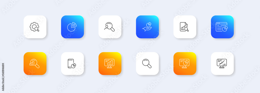 Aufkleber vector set of linear icons related to network cloud service, cloud storage, data transfer, synchroni