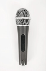 Gray studio microphone white background
