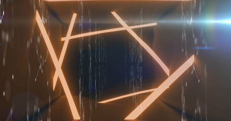 Image of lights and qr code in orange runnel