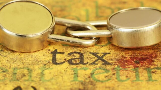 Locks on tax text dolly shot
