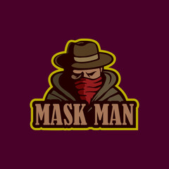 Hunter cowboy head silhouette logo