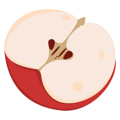 Fototapeta premium Isolated cut red apple fruit icon Vector