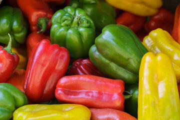 red yellow and green peppers