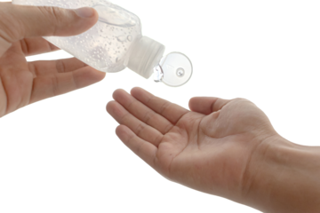 hands with sanitizer antibacterial gel PNG file