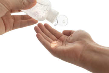 hands with sanitizer antibacterial gel PNG file