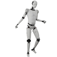 cyborg posing like space parson in-universe 3d render with transparent background	