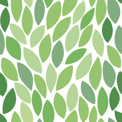 Leaves Pattern. Green leaves seamless vector background, nature flat geometric leaf print