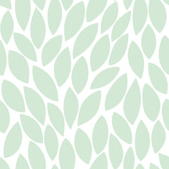 Leaves Pattern. Green leaves seamless vector background, nature flat geometric leaf print