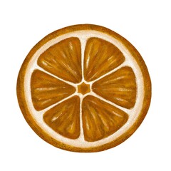 Caramelized appetizing orange slice for Christmas mulled wine clipart.