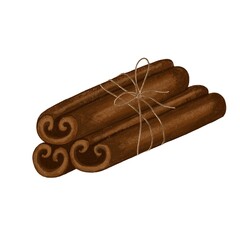 Cinnamon. Cinnamon sticks or Christmas mulled wine and spicy delicious drinks clipart.