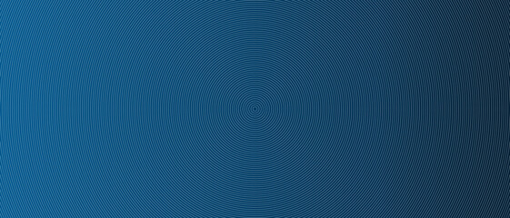 Circle lines pattern on blue background. Circle lines pattern for backdrop, brochure, wallpaper template. Realistic lines with repeat circles texture. Simple geometric background, vector illustration