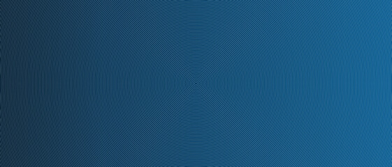 Circle lines pattern on blue background. Circle lines pattern for backdrop, brochure, wallpaper template. Realistic lines with repeat circles texture. Simple geometric background, vector illustration