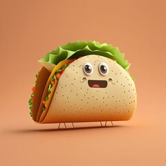 Cute Cartoon Taco Character