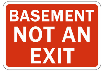 Not an exit sign and labels basement
