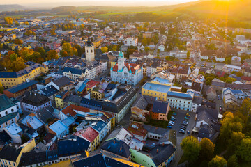 Panoramic view of historical center of Sumperk, Czech Republic - obrazy, fototapety, plakaty