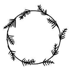 circle frame with branches as ornament for invitation decoration