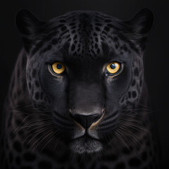 Black panther portrait - obrazy, fototapety, plakaty
