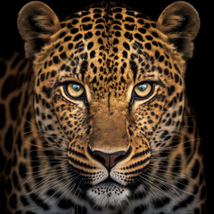 Portrait of a leopard - obrazy, fototapety, plakaty