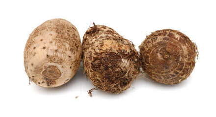 Closeup of taro on white background 