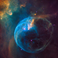 Cosmos, Universe, Bubble Nebula, Galaxies in space. Abstract cosmos background, NASA - obrazy, fototapety, plakaty