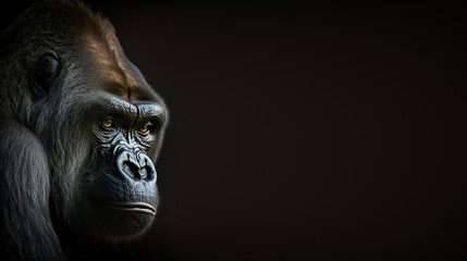 Header of a gorilla - obrazy, fototapety, plakaty