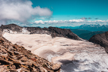 Glacier in the Alps Mountains