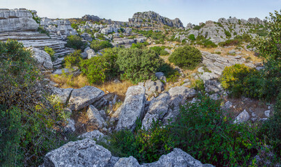 Karstic rock formations at Torcal de Antequera