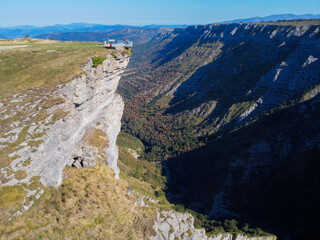 Nervion jump aerial view by drone Spain