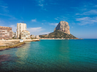 Aerial view by drone Calpe, Alicante