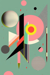 Abstract 3d, pastel colors, graphics illustration made with Generative AI