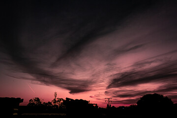 sunset over the city