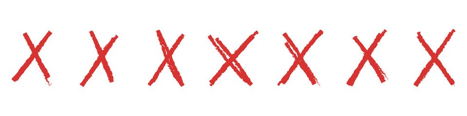 X sign doodle of hand draw style. Graffiti mark,typography paint brush. Isolated vector illustration