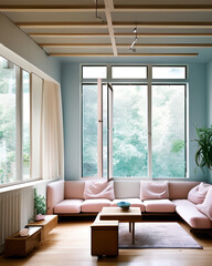 modern living room interior generative ai