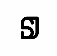 sj js s j logo initial letter logo isolated on white background