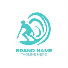 Surf logo or emblem design. Isolated on white background.