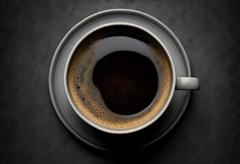 coffee cup on darken background created with Generative AI technology