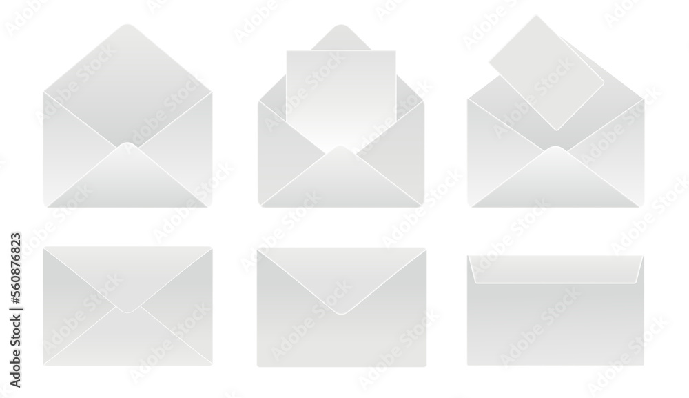 Poster set of white paper. collection of graphic elements for website. communication and interaction on int