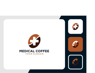 medical logo design with coffee and seeds