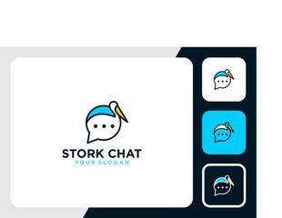 stock logo design with message and chat