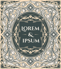 Abstract vintage decorative ornate label design