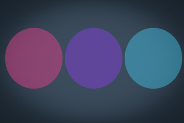 Cover templates set with three vibrant gradient round shapes. Futuristic abstract backgrounds with glossy sphere for your creative graphic design.  Ideal for header, poster, landing, sites, brochure.